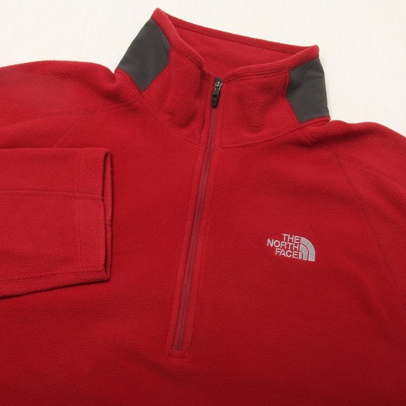 The North Face Other - The North Face FlashDry Fleece Pullover Mens Large Red 1/4 Zip Hiking Layer